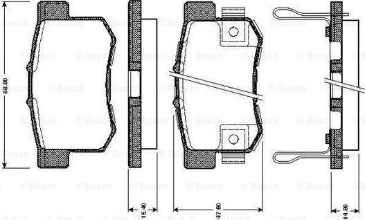 BOSCH 0 986 TB2 182 - Комплект спирачно феродо, дискови спирачки vvparts.bg