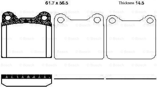 BOSCH 0 986 TB2 134 - Комплект спирачно феродо, дискови спирачки vvparts.bg