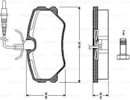 BOSCH 0 986 TB2 136 - Комплект спирачно феродо, дискови спирачки vvparts.bg