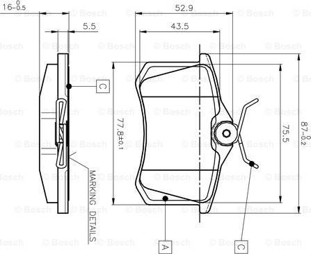 BOSCH 0 986 TB2 138 - Комплект спирачно феродо, дискови спирачки vvparts.bg