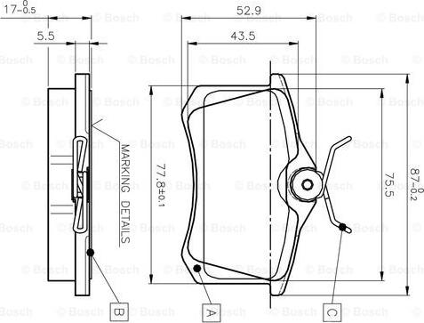 BOSCH 0 986 TB2 137 - Комплект спирачно феродо, дискови спирачки vvparts.bg