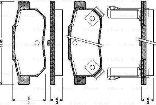 BOSCH 0 986 TB2 120 - Комплект спирачно феродо, дискови спирачки vvparts.bg