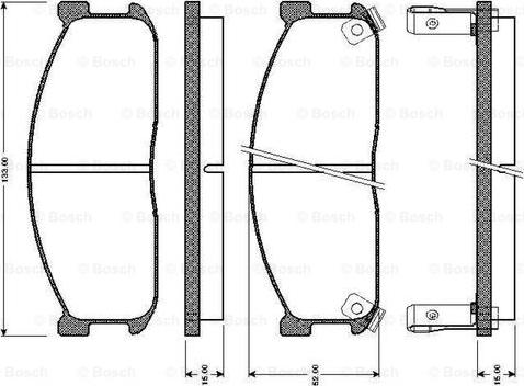 BOSCH 0 986 TB2 127 - Комплект спирачно феродо, дискови спирачки vvparts.bg