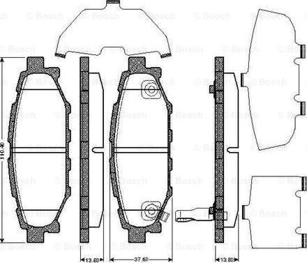 BOSCH 0 986 TB2 894 - Комплект спирачно феродо, дискови спирачки vvparts.bg