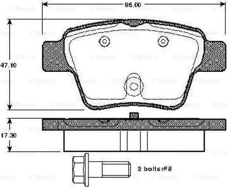 BOSCH 0 986 TB2 896 - Комплект спирачно феродо, дискови спирачки vvparts.bg