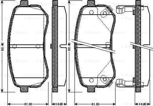 BOSCH 0 986 TB2 893 - Комплект спирачно феродо, дискови спирачки vvparts.bg