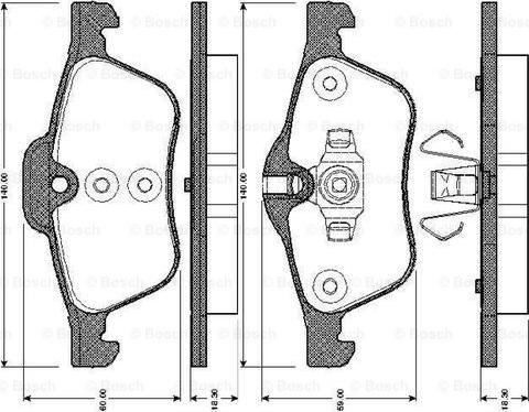 BOSCH 0 986 TB2 840 - Комплект спирачно феродо, дискови спирачки vvparts.bg