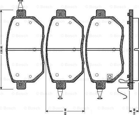 BOSCH 0 986 TB2 856 - Комплект спирачно феродо, дискови спирачки vvparts.bg