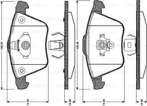 BOSCH 0 986 TB2 850 - Комплект спирачно феродо, дискови спирачки vvparts.bg