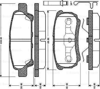 BOSCH 0 986 TB2 866 - Комплект спирачно феродо, дискови спирачки vvparts.bg