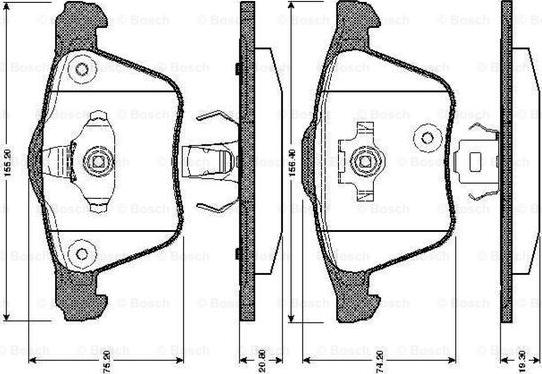 BOSCH 0 986 TB2 862 - Комплект спирачно феродо, дискови спирачки vvparts.bg