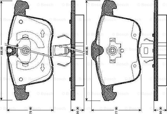 BOSCH 0 986 TB2 867 - Комплект спирачно феродо, дискови спирачки vvparts.bg