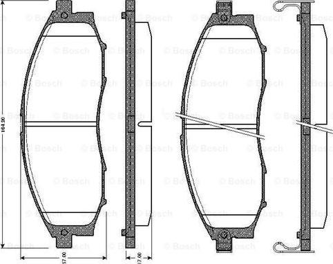 BOSCH 0 986 TB2 805 - Комплект спирачно феродо, дискови спирачки vvparts.bg