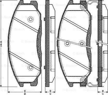 BOSCH 0 986 TB2 815 - Комплект спирачно феродо, дискови спирачки vvparts.bg