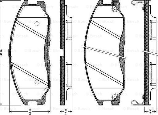 BOSCH 0 986 TB2 816 - Комплект спирачно феродо, дискови спирачки vvparts.bg