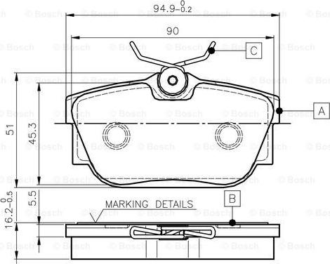 BOSCH 0 986 TB2 813 - Комплект спирачно феродо, дискови спирачки vvparts.bg