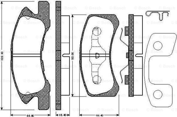 BOSCH 0 986 TB2 884 - Комплект спирачно феродо, дискови спирачки vvparts.bg