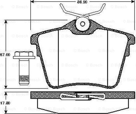 BOSCH 0 986 TB2 881 - Комплект спирачно феродо, дискови спирачки vvparts.bg