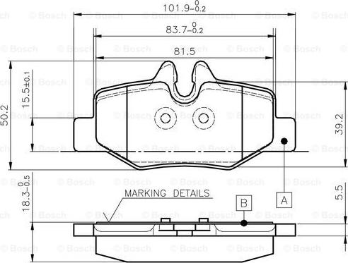 BOSCH 0 986 TB2 883 - Комплект спирачно феродо, дискови спирачки vvparts.bg