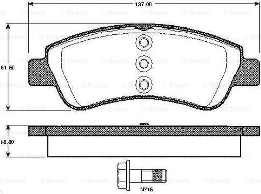 BOSCH 0 986 TB2 830 - Комплект спирачно феродо, дискови спирачки vvparts.bg