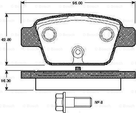 BOSCH 0 986 TB2 837 - Комплект спирачно феродо, дискови спирачки vvparts.bg