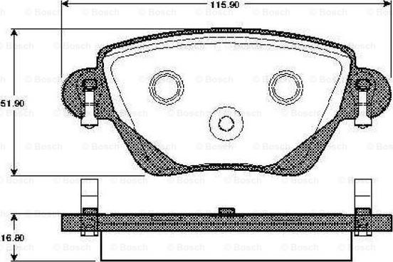 BOSCH 0 986 TB2 820 - Комплект спирачно феродо, дискови спирачки vvparts.bg