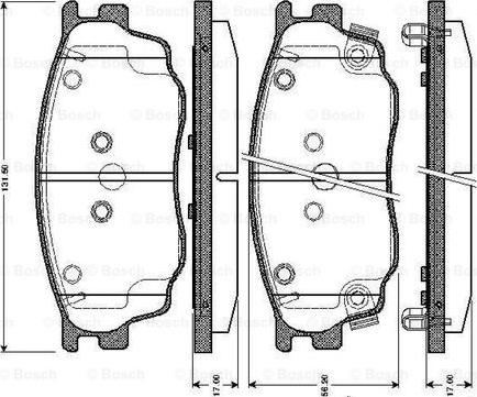 BOSCH 0 986 TB2 822 - Комплект спирачно феродо, дискови спирачки vvparts.bg