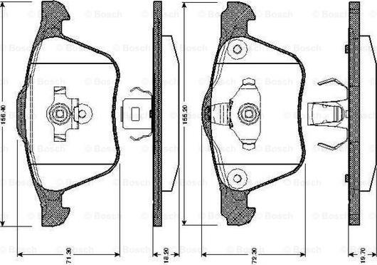 BOSCH 0 986 TB2 875 - Комплект спирачно феродо, дискови спирачки vvparts.bg