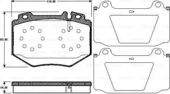 BOSCH 0 986 TB2 871 - Комплект спирачно феродо, дискови спирачки vvparts.bg