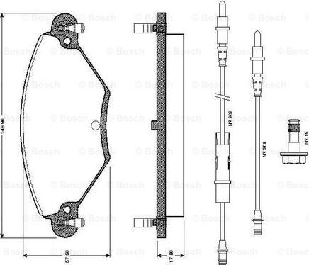 BOSCH 0 986 TB2 399 - Комплект спирачно феродо, дискови спирачки vvparts.bg