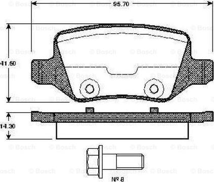 BOSCH 0 986 TB2 391 - Комплект спирачно феродо, дискови спирачки vvparts.bg