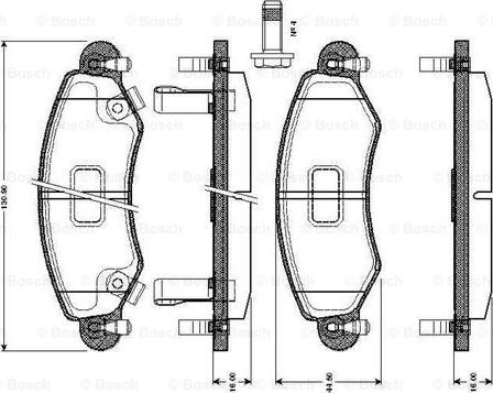 BOSCH 0 986 TB2 344 - Комплект спирачно феродо, дискови спирачки vvparts.bg