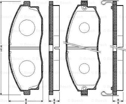 BOSCH 0 986 TB2 345 - Комплект спирачно феродо, дискови спирачки vvparts.bg