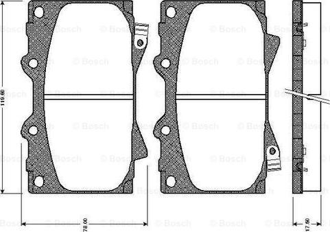 BOSCH 0 986 TB2 348 - Комплект спирачно феродо, дискови спирачки vvparts.bg