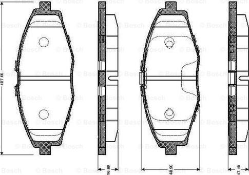 BOSCH 0 986 TB2 342 - Комплект спирачно феродо, дискови спирачки vvparts.bg