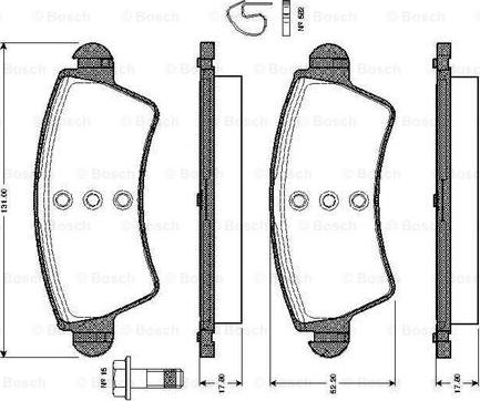 BOSCH 0 986 TB2 359 - Комплект спирачно феродо, дискови спирачки vvparts.bg