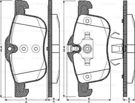 BOSCH 0 986 TB2 355 - Комплект спирачно феродо, дискови спирачки vvparts.bg