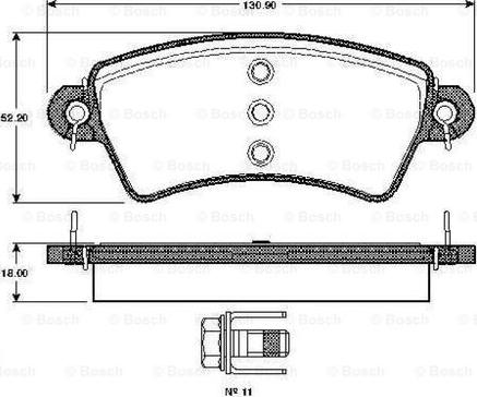 BOSCH 0 986 TB2 358 - Комплект спирачно феродо, дискови спирачки vvparts.bg