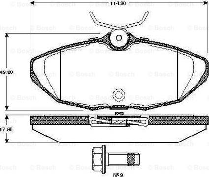 BOSCH 0 986 TB2 363 - Комплект спирачно феродо, дискови спирачки vvparts.bg