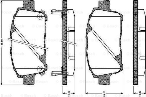 BOSCH 0 986 TB2 367 - Комплект спирачно феродо, дискови спирачки vvparts.bg