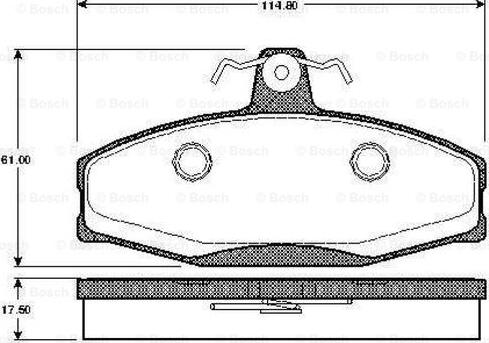 BOSCH 0 986 TB2 305 - Комплект спирачно феродо, дискови спирачки vvparts.bg