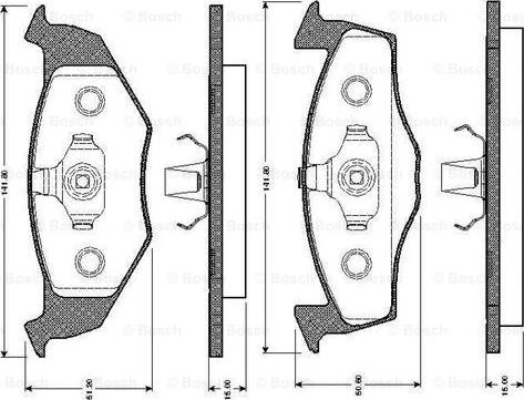 BOSCH 0 986 TB2 301 - Комплект спирачно феродо, дискови спирачки vvparts.bg