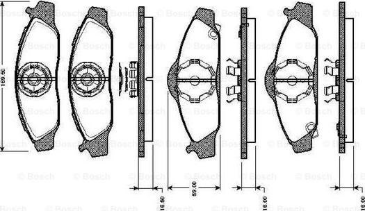 BOSCH 0 986 TB2 307 - Комплект спирачно феродо, дискови спирачки vvparts.bg