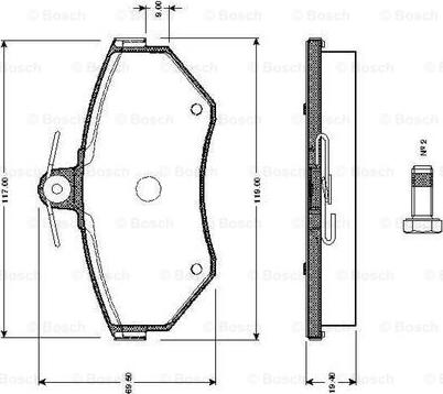 BOSCH 0 986 TB2 311 - Комплект спирачно феродо, дискови спирачки vvparts.bg