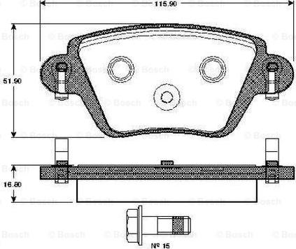 BOSCH 0 986 TB2 383 - Комплект спирачно феродо, дискови спирачки vvparts.bg