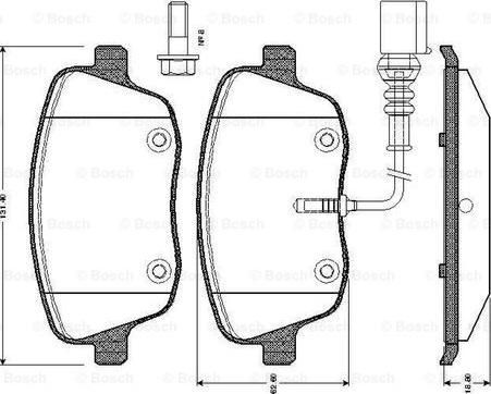 BOSCH 0 986 TB2 382 - Комплект спирачно феродо, дискови спирачки vvparts.bg