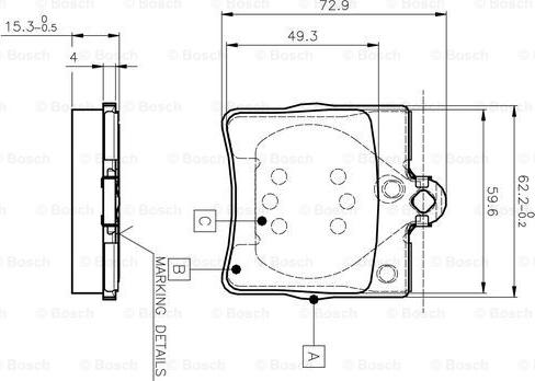 BOSCH 0 986 TB2 334 - Комплект спирачно феродо, дискови спирачки vvparts.bg