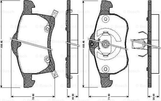 BOSCH 0 986 TB2 335 - Комплект спирачно феродо, дискови спирачки vvparts.bg