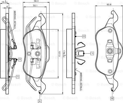 BOSCH 0 986 TB2 338 - Комплект спирачно феродо, дискови спирачки vvparts.bg