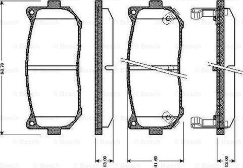 BOSCH 0 986 TB2 321 - Комплект спирачно феродо, дискови спирачки vvparts.bg